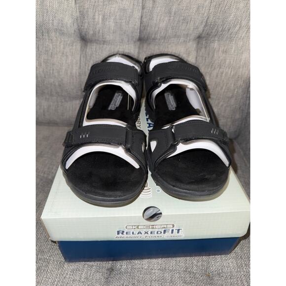 Sketchers men’s garver louden black sandals NIB size 13 main image 5